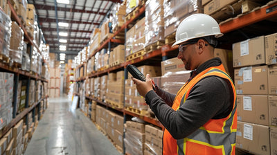 person working efficiently with barcode PDA