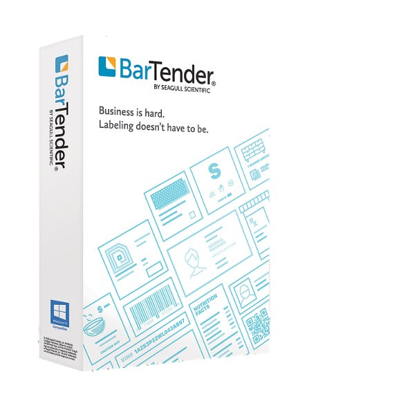 bartender label software box in white background