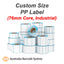 custom size pp label 76mm core