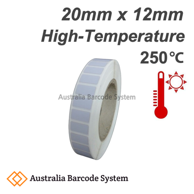 high temperature label 20mm x 12mm