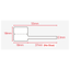 jewellery label 55mm x 18mm rattail shape dimension