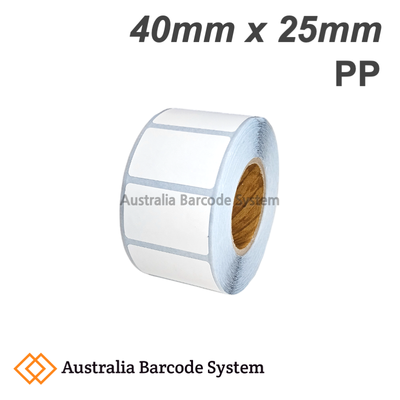 pp label 40mm x 25mm