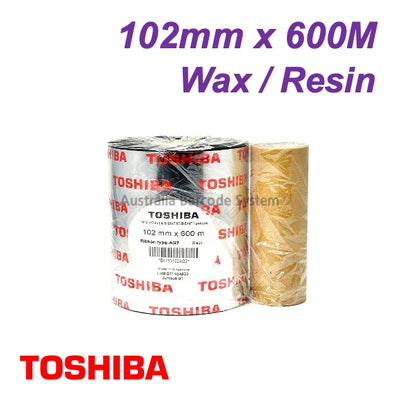 toshiba ag2 wax resin ribbon 102mm x 600M