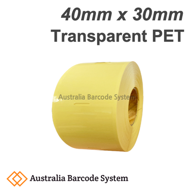 transparent pet label 40mm x 30mm