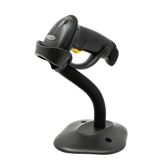 zebra ls2208 barcode scanner black with stand